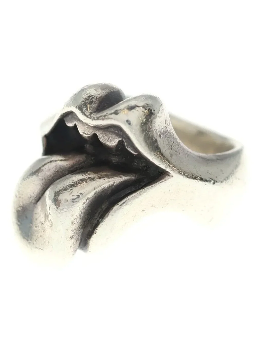 Chrome Hearts Lip Tongue Md Lip and Tan Ring Silver